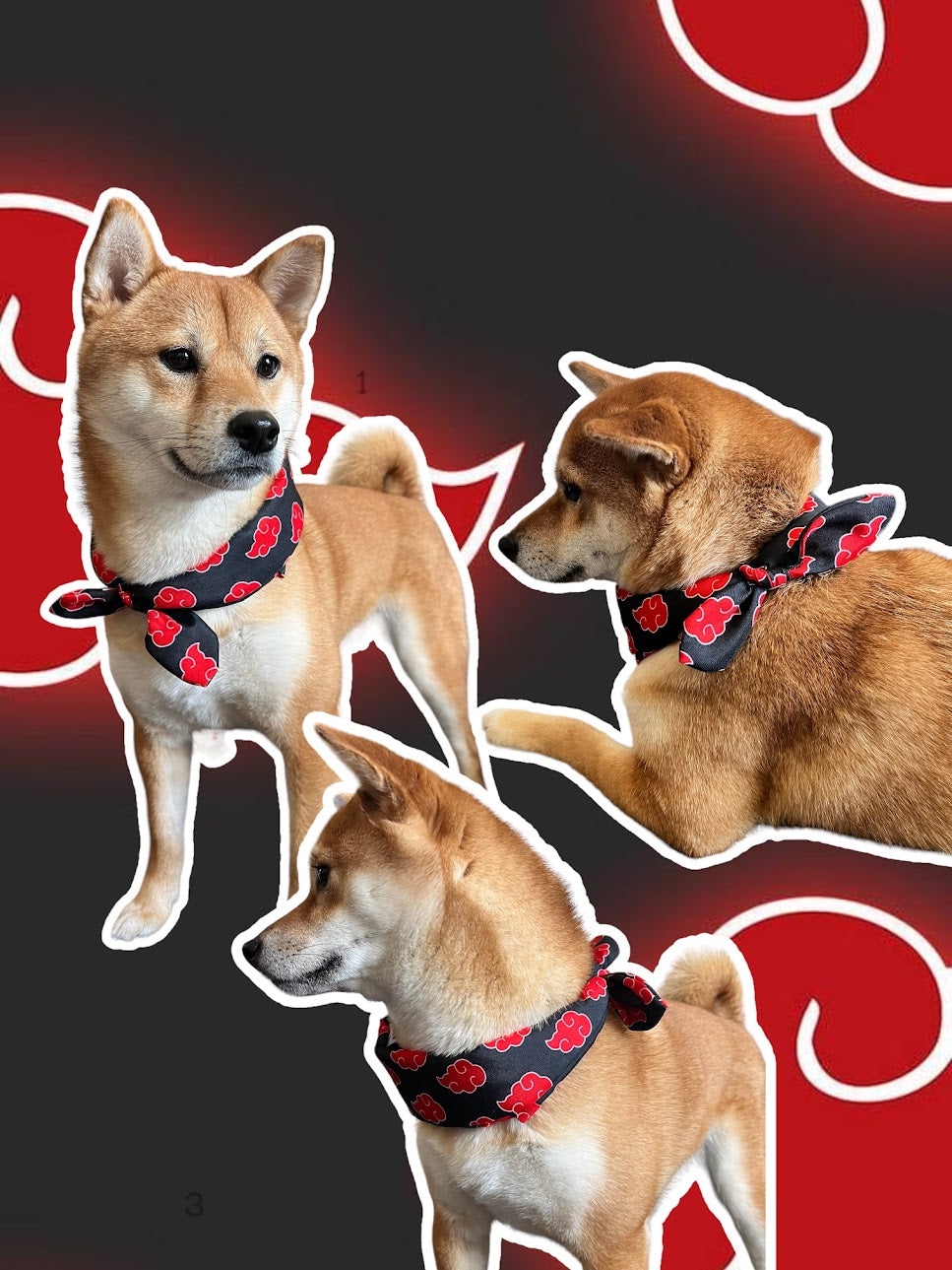 Anime scarf red clouds