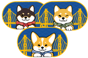 Glitter golden state dog sticker