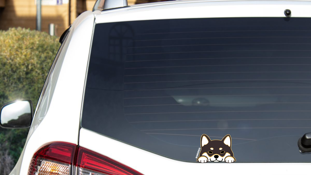 black & tan shiba peeker sticker