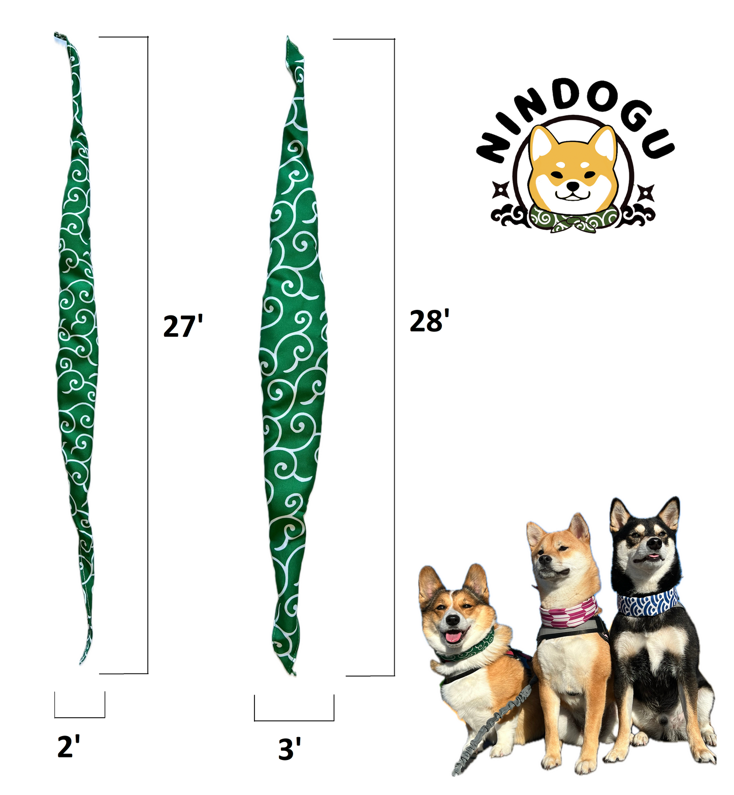 Cute Shiba Pet/Dog Scarf - Iconic Green - Karakusa