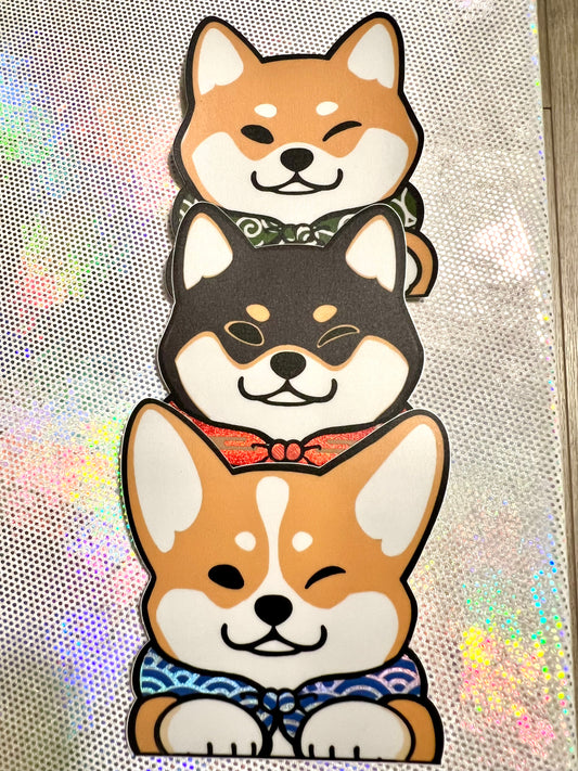 Glitter shiba/corgi scarf sticker