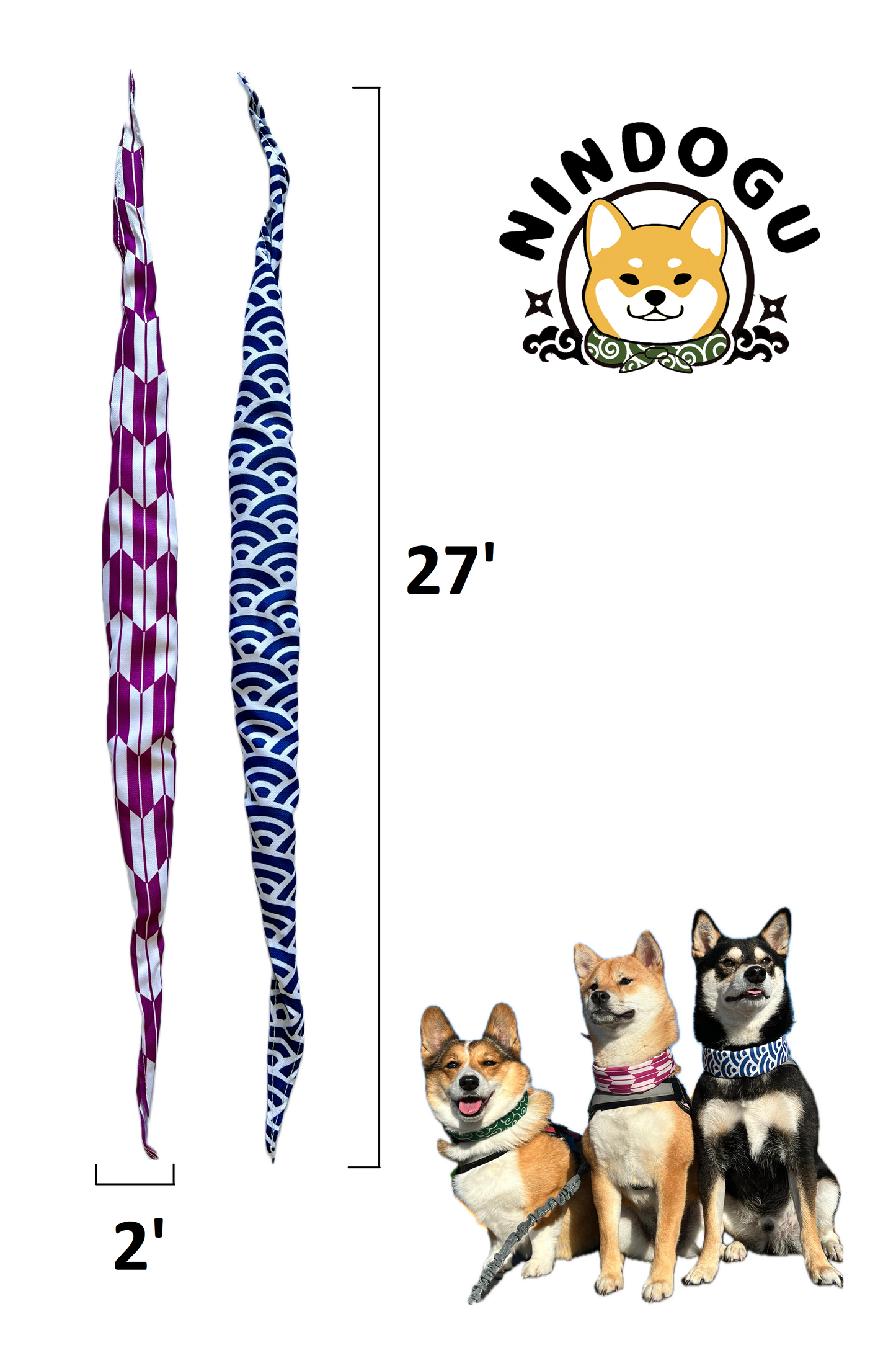 Cute Shiba Dog Scarf - Purple (Arrow Feathers)